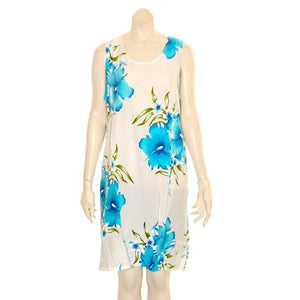 Island Tye Dye Tank Dress (110440) ~ White/Sky Blue